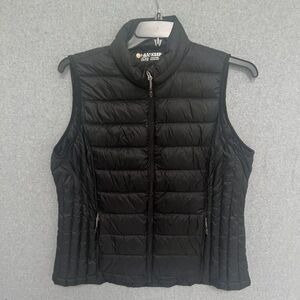 HeatKeep Womens Puffer Vest Size XL Black Down Feather Full Zip Transitional